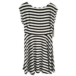 BB Dakota Zamora Black and White Striped Dress Women’s Size 10 Office